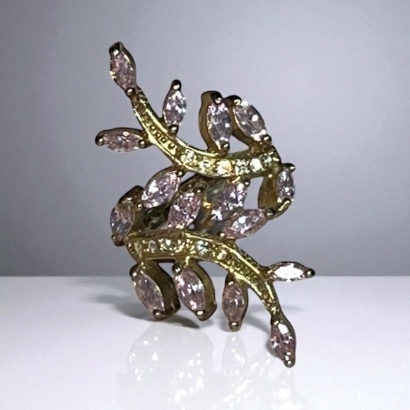 Vintage SETA Pink CZ Sterling Silver Wrap Ring size 5.5 - Picture 7 of 7